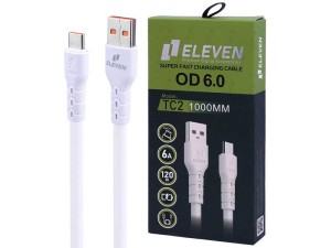 کابل تایپ سی فست شارژ Eleven TC2 6A 120W 1m