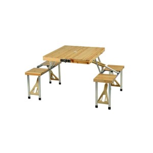 میز صندلی تاشو چوبی 4 نفره مدل TCH-4