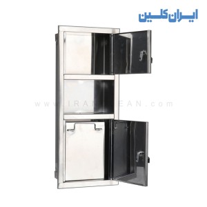 مخزن دستمال کاغذی و سطل زباله توکار استیل