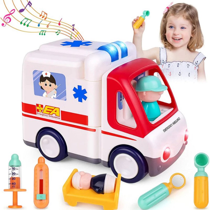 اسباب بازی ماشین آمبولانس موزیکال هولی تویز  Huile toysکد9997
