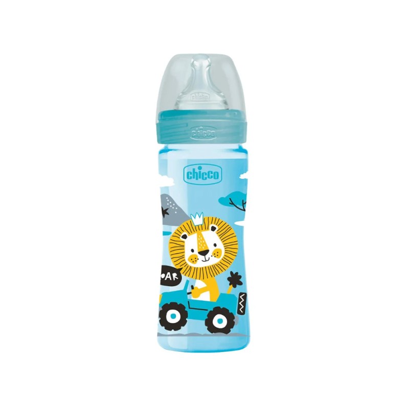 شیشه شیر +2 ماه چیکو chicco مدل ول بینگ گنجایش 250 میلی لیتر
