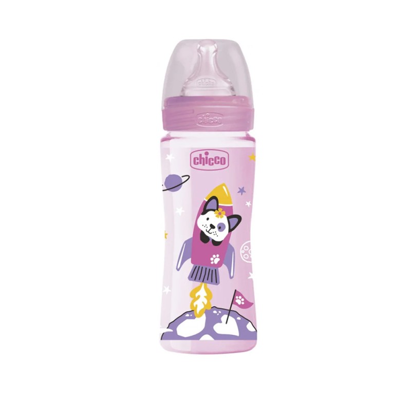 شیشه شیر +4 ماه چیکو chicco مدل ول بینگ گنجایش 330 میلی لیتر