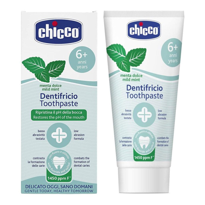 خمیردندان +6 سال چیکو chicco با طعم نعنا ظرفیت 50 میلی لیتر