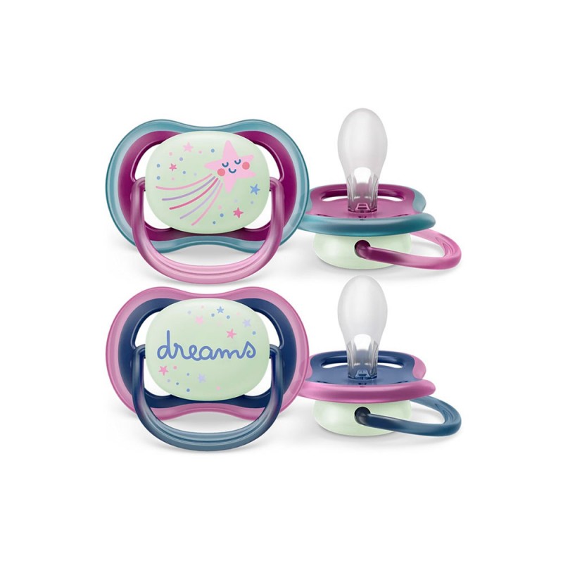 پستانک ارتودنسی شب تاب  18-6 ماه فیلیپس اونت Philips Avent بسته دو عددی  SCF376/14