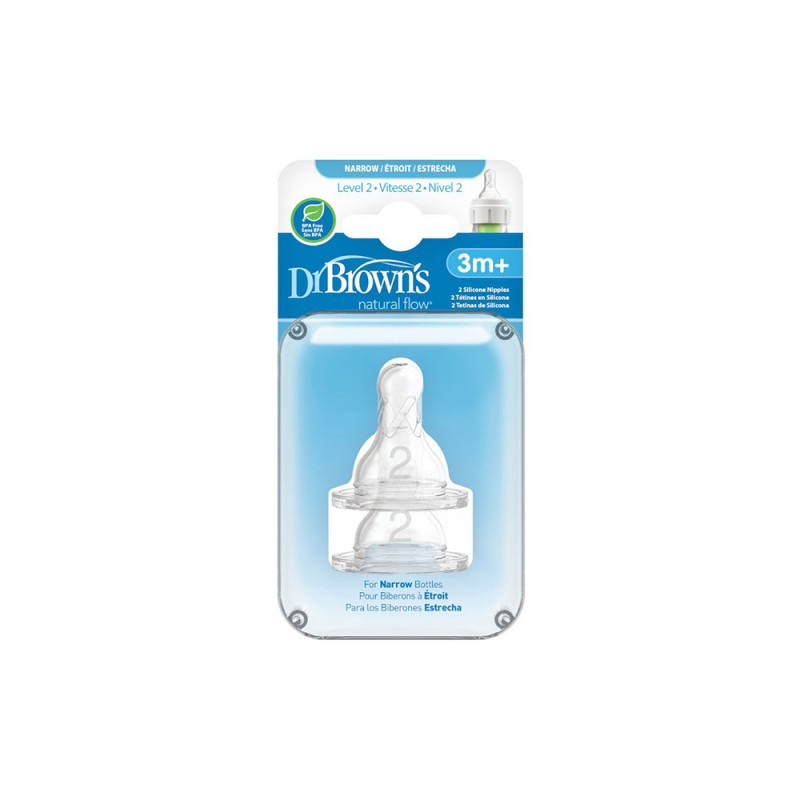 سرشیشه باریک 3+ ماه دکتر براون Dr Browns بسته دو عددی