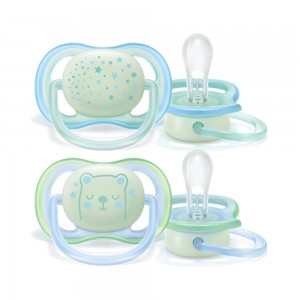 پستانک ارتودنسی شب تاب  6-0 ماه فیلیپس اونت Philips Avent بسته دو عددی  SCF376/11-12