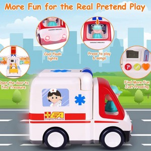 اسباب بازی ماشین آمبولانس موزیکال هولی تویز  Huile toysکد9997