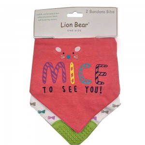 پیش بند سه گوش با دندانگیر لیون بیر Lion bear بسته دو عددی