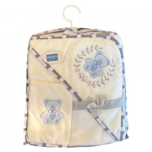 ست حوله کلاه دار و لیف نوزادی کارترز   carters طرح خرس