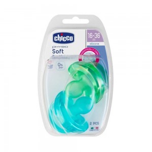 پستانک تمام سیلیکون 36-16 ماه ارتودنسی چیکو Chicco بسته دو عددی