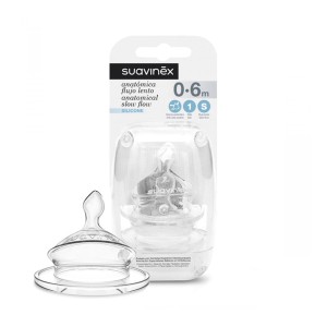 سرشیشه آناتومیک 0-6 ماه سواوینکس Suavinex بسته دو عددی 1S