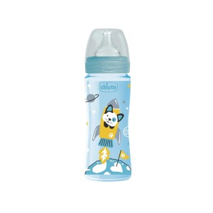 شیشه شیر +4 ماه چیکو chicco مدل ول بینگ گنجایش 330 میلی لیتر