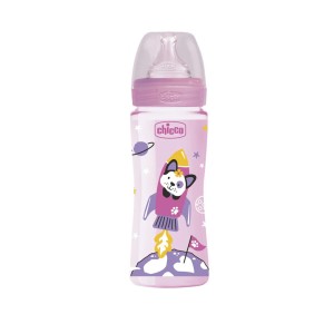 شیشه شیر +4 ماه چیکو chicco مدل ول بینگ گنجایش 330 میلی لیتر