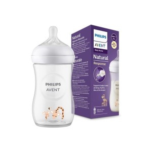 شیشه شیر طلقی 1+ ماه فیلیپس اونت PHILIPS AVENT ظرفیت 260 میلی لیتر طرحدار