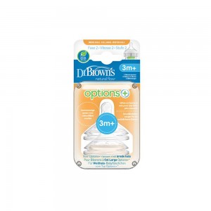 سرشیشه پهن 3+ ماه دکتر براون Dr Browns بسته دو عددی