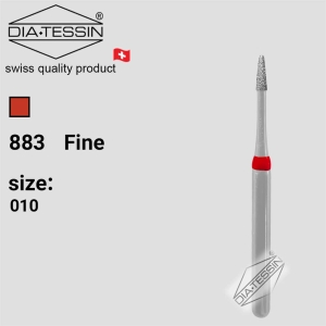 F  883  فرز الماسه سوزنی کوتاه  قرمز پرداخت (fine) - بسته ۵ عددی