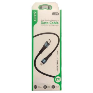 کابل شارژر سریع تایپ سی به لایتینگ 27w  برند Aulex مدل C10