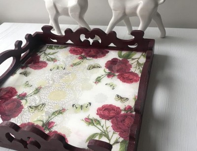 سینی دکوپاژ مربع 20*20 کد 45