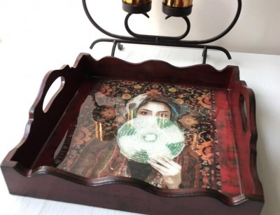 سینی دکوپاژ مربع 20*20 کد 18