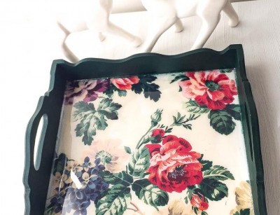سینی دکوپاژ مربع 25*25 کد 12