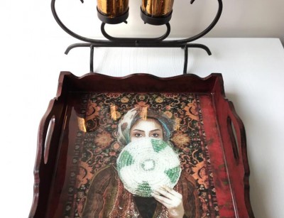 سینی دکوپاژ مربع 30*30 کد 18
