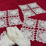 رومیزی قلاب بافی مربع میز عسلی کد2