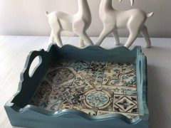 سینی دکوپاژ مربع 20*20 کد50
