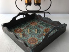 سینی دکوپاژ مربع 25*25 کد 47