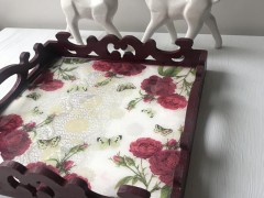 سینی دکوپاژ مربع 25*25 کد 45