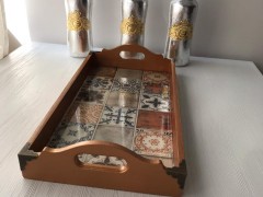 سینی دکوپاژ مستطیل با گوشه 18در36 کد 26