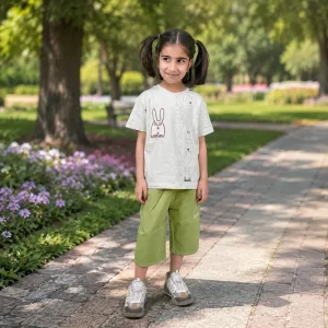 ست تیشرت و شلوارک دخترانه مدل آتنا کد003،رنگبندی مطابق تصویر