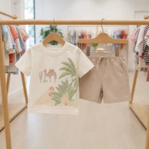ست تیشرت و شلوارک بچگانه مدل آیدین کد001، رنگبندی مطابق تصویر