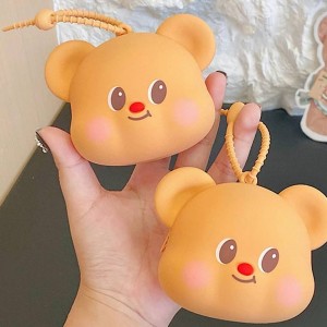 قاب پستانک تمام سیلیکونی زیپی و آویز دار طرح تدی butterbear