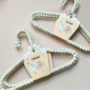 چوب لباسی چوبی طرح مرواریدی نوزاد و کودک تک عددی