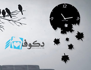 ساعت دیواری طرح پاییز ( برگ )
