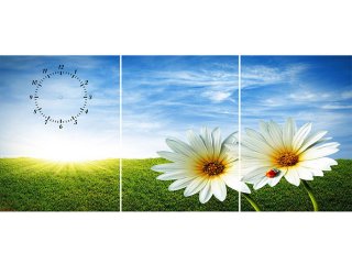 ساعت دیواری تابلو ای سه تکه مدل مینا