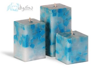 ست شمع یخی مکعب آبی