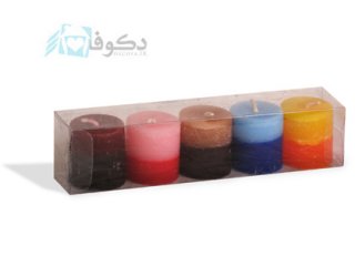 شمع استوانه 5 عددی دو رنگ