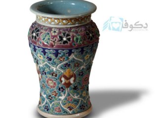 گلدان سفالی طرح نخلی