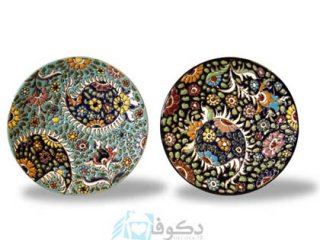 بشقاب سفالی با طرح لعاب برجسته