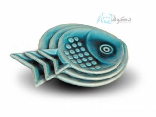 بشقاب سفالی طرح ماهی