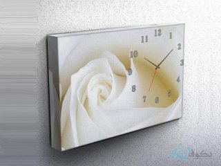 ساعت دیواری تابلوای طرح رز سفید