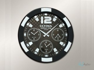 ساعت دیواری ultima world time triple مشکی