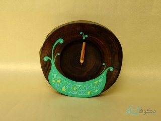 ساعت رومیزی چوبی گل وبرگ