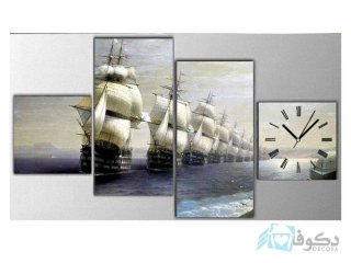 ساعت دیواری تابلوای 4 تیکه مدل PS7 - 2