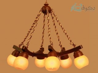 لوستر چوبی 6شاخه نیلوفر