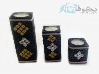 شمع فانتزی مکعبی گلدار