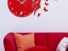 ساعت دیواری فانتزی فرشته نگیندار قرمز