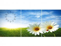 ساعت دیواری تابلو ای سه تکه مدل مینا