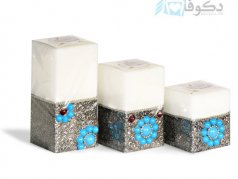 فروش ست شمع مدل مکعب مرصع